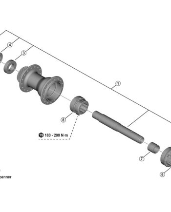 Shimano Aksel Komplet Til Bagnav Model Fh-tc500-ms Hm