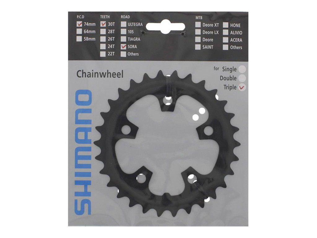 Shimano Sora 30 Tands Klinge Road Bcd74 Sort Fc-3503