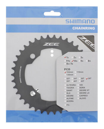 Shimano Zee 38 Tands Klinge Mtb Bcd104 Sort Fc-m640