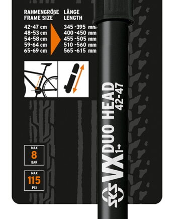 Sks Vx   Håndpumpe 345-395mm Multi Ventil 6bar 87psi Sort
