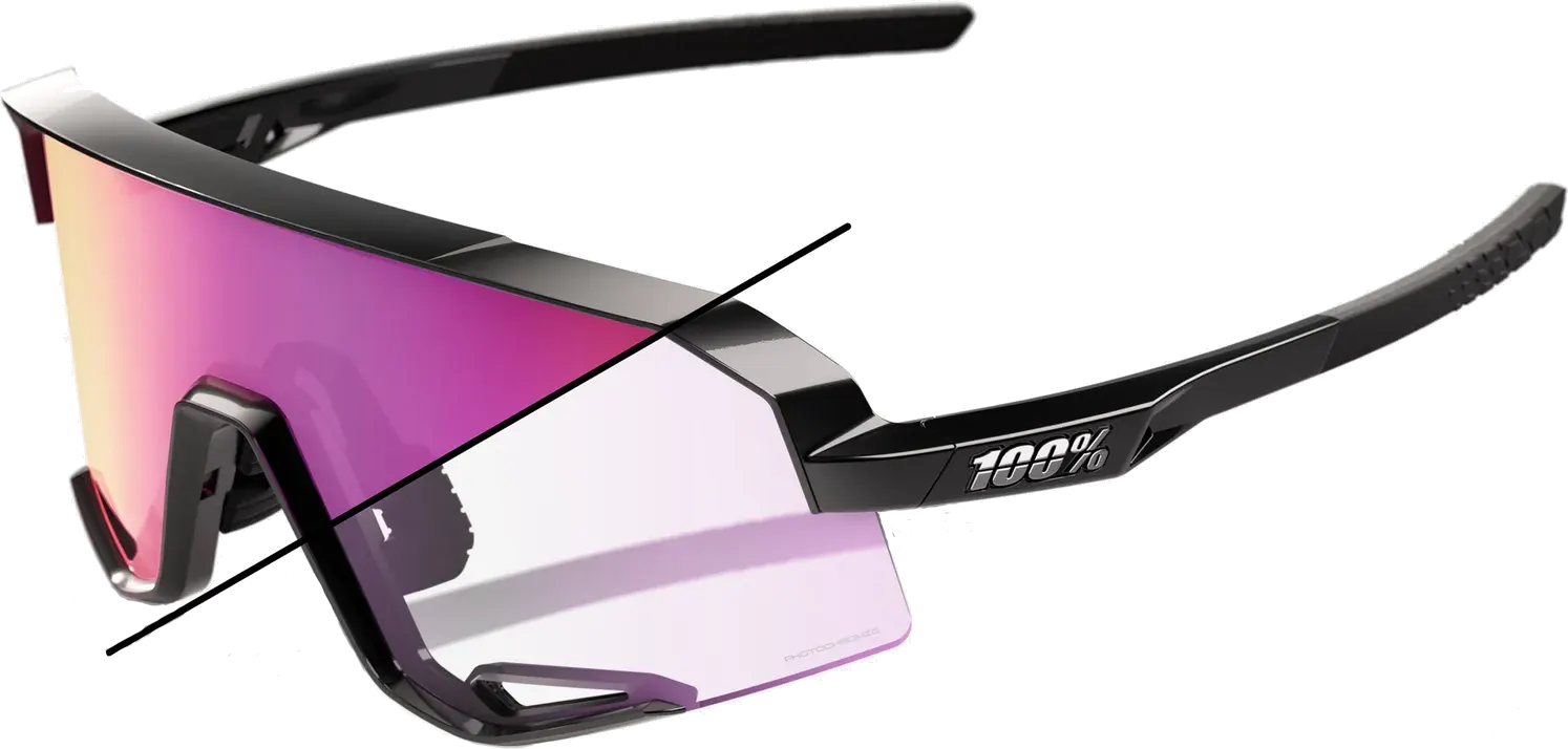 100  Slendale Gloss Black Photochromic Purple Mirror