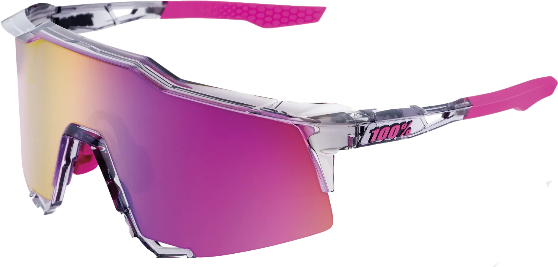 100  Speedcraft Polished Translucent Grey Purple Multilayer Mirror Lens