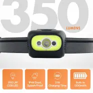Uniross Prolite Rechargeable Headlamp 350 Lumen Pandelampe