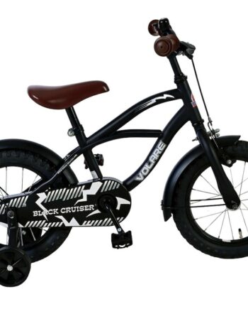 Volare Black Cruiser Børnecykel 14 Quot  Med Støttehjul Sort