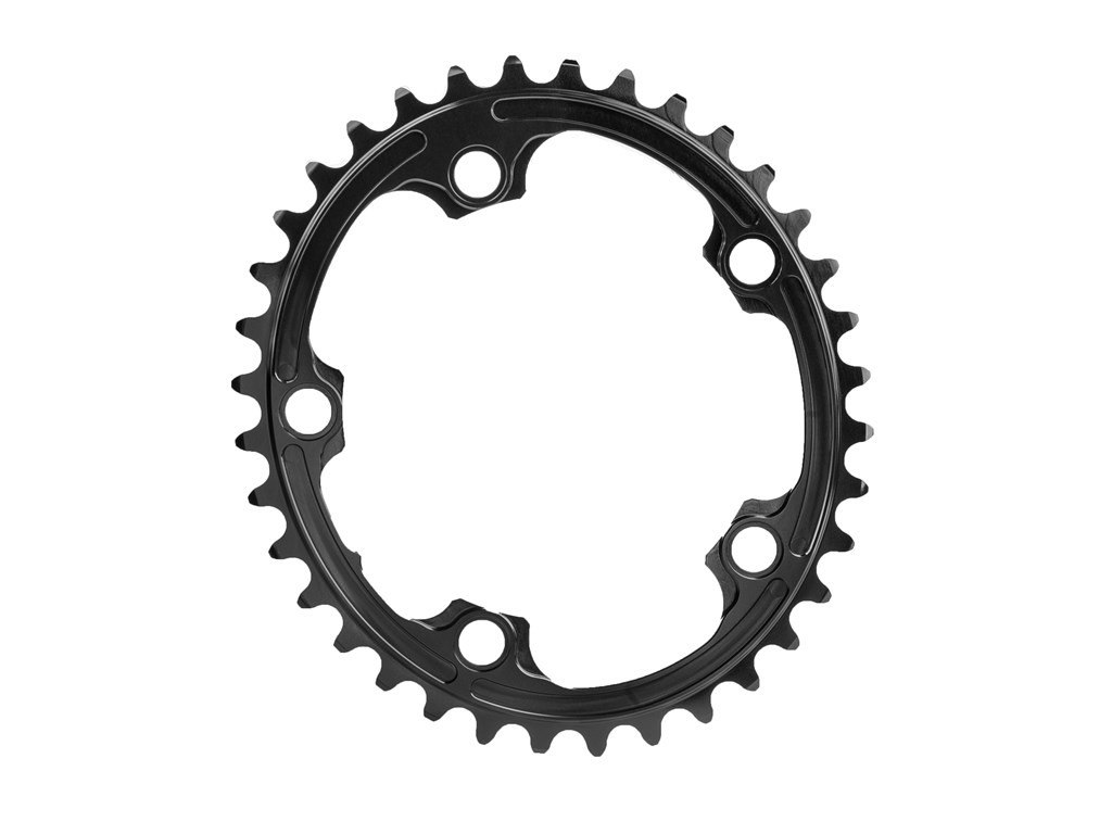 Absolute Black Oval Premium Klinge 34t 110bcd Huls Skjult Klingebolt Sort