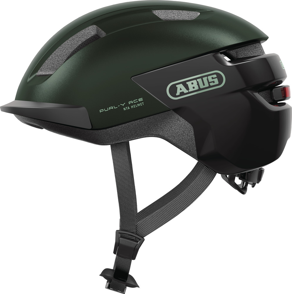 Abus Purl- Ace Led Lys Moss Green Elcykel Hjelm
