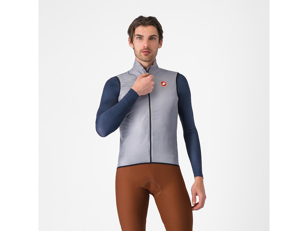 Castelli Aria Cykelvest Silver Gray Herre