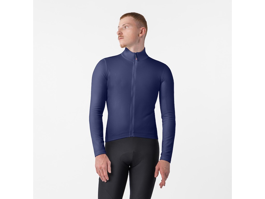 Castelli Competizione Thermal Ls Jersey Cykeltrøje Lange ærmer Herre Belgian Blue Str