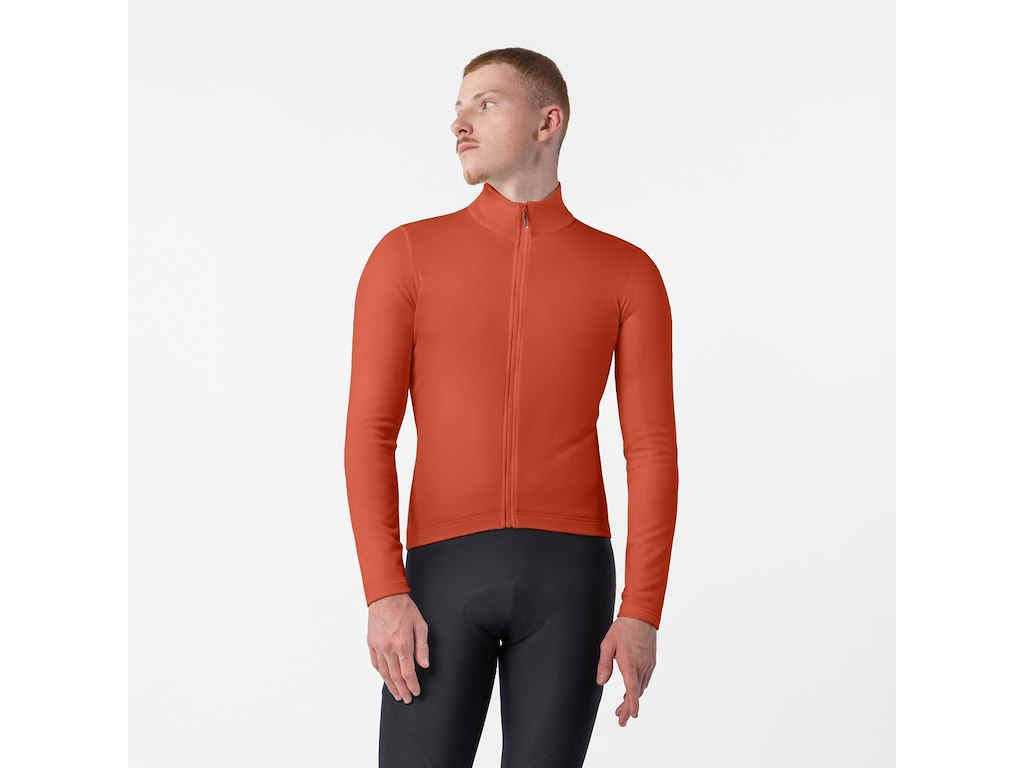 Castelli Competizione Thermal Ls Jersey Cykeltrøje Lange ærmer Herre Paprika Str