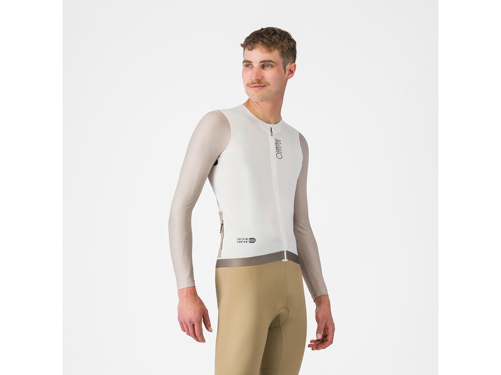 Castelli Coretto Ls Jersey Cykeltrøje Lange ærmer Herre Ivory Clay Black