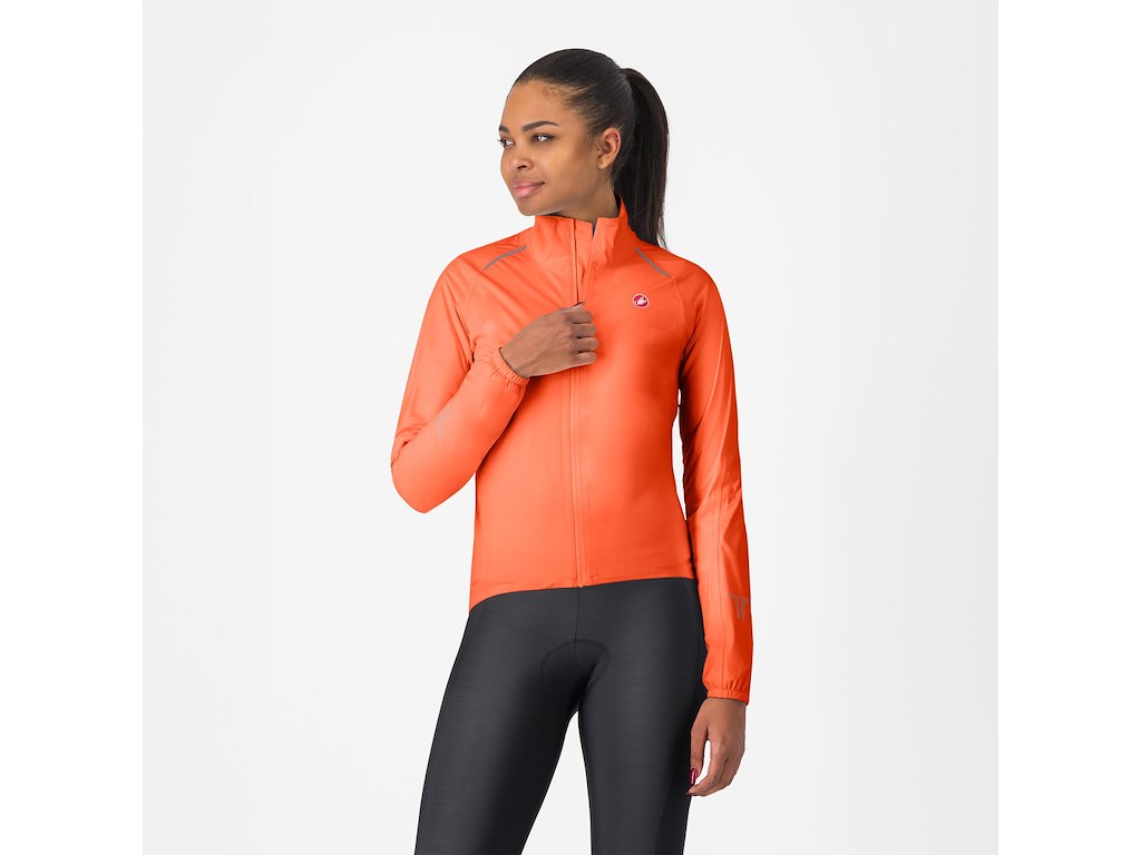 Castelli Emergency   Womens Rain Jacket Dame Briliant Orange Str