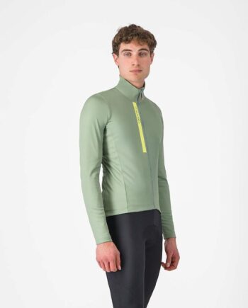 Castelli Entrata Thermal Jersey Cykeltrøje Lange ærmer Green Pepper Electric Lime