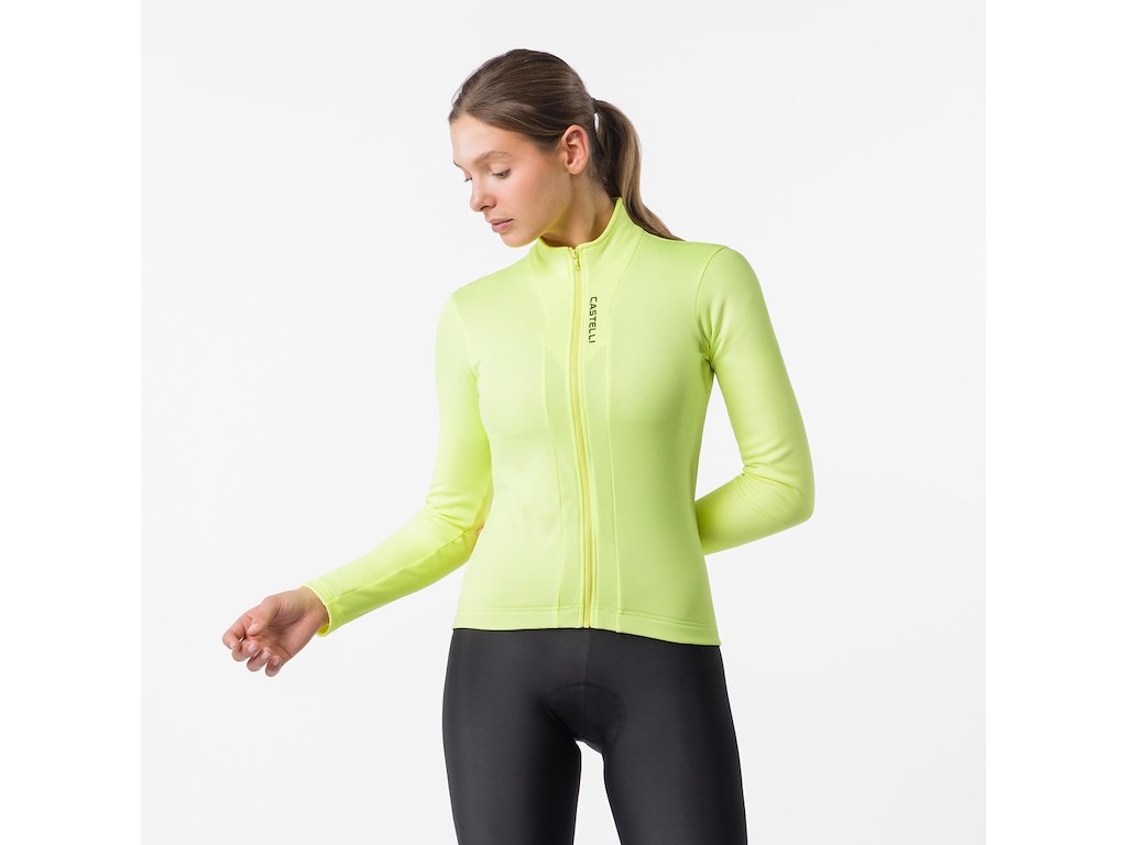 Castelli Sinergia   Jersey Cykeltrøje Lange ærmer Dame Brilliant Yellow Str