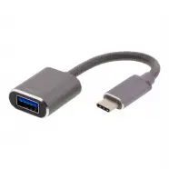 Deltaco Usbc     Gen   To Usba Otg Adapt Aluminium White Bag Grey Adapter