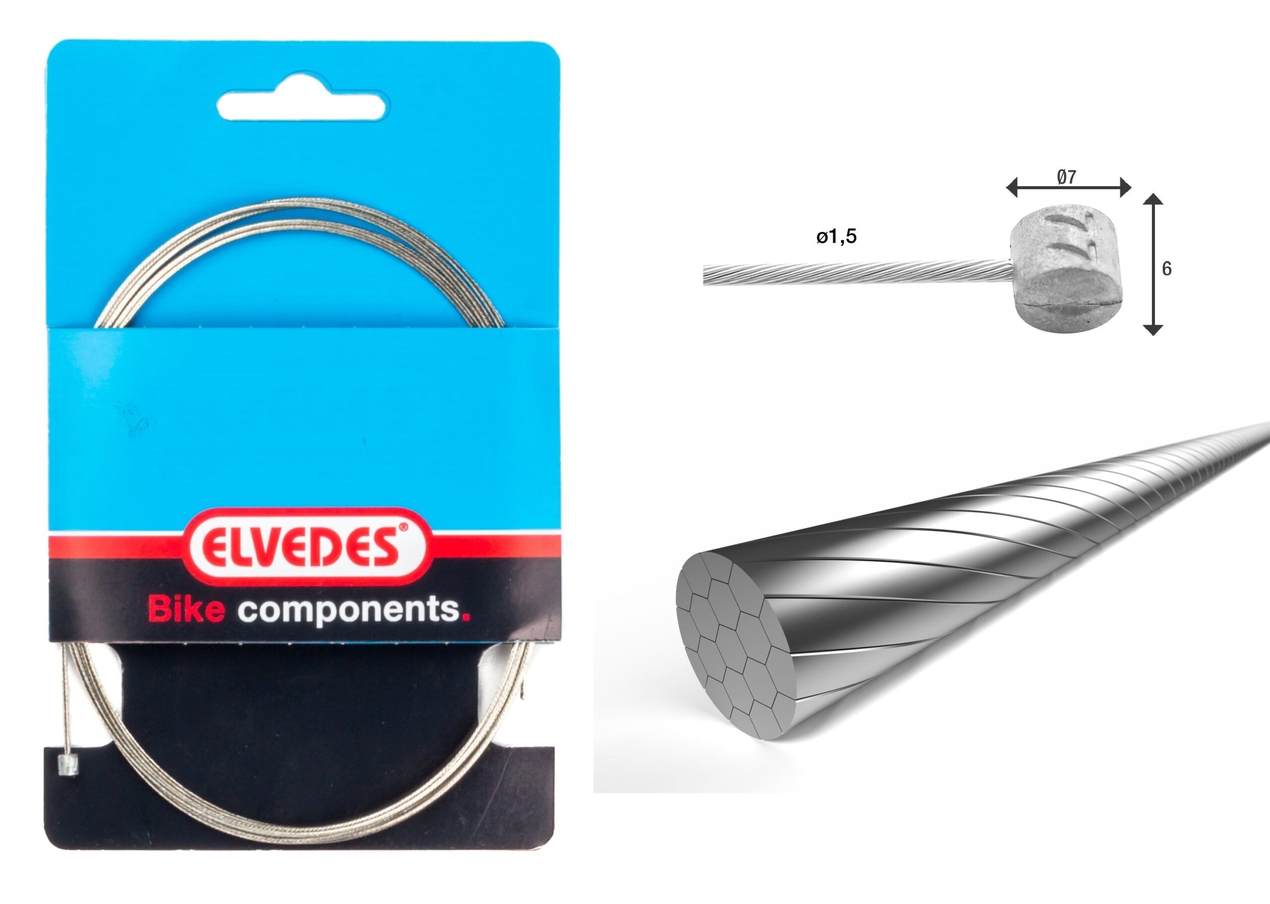 Elvedes Bremsewire 1ã 19 ø1 2000mm ø7ã 6mm Slick