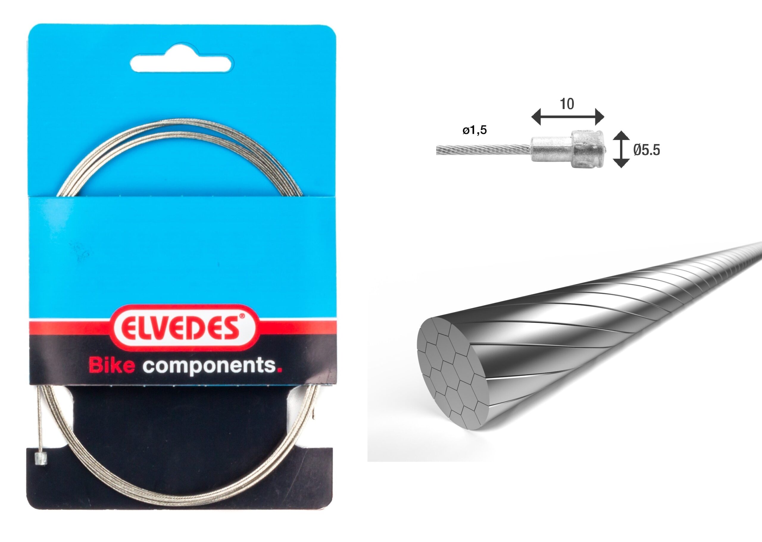 Elvedes Bremsewire 1ã 19 ø1 2250mm ø5 5ã 10 Slick