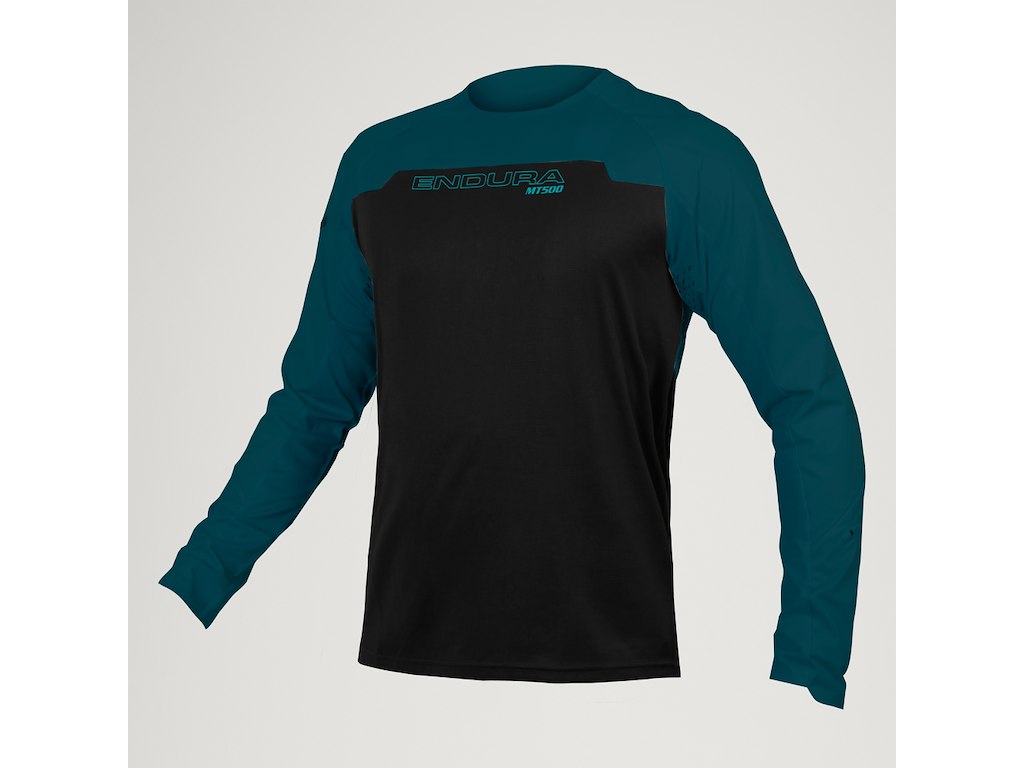 Endura Mt500 Burner Jersey Lange ærmer Sort-petroleum