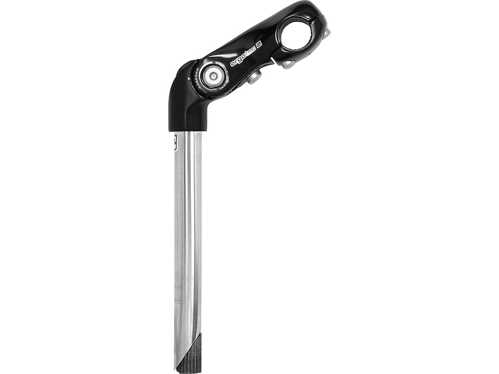 Ergotec Kobra Vario Tu  Styrstamme Frempind ø25   25 4mm 300mm Lang Safety Level   Sort Sølv