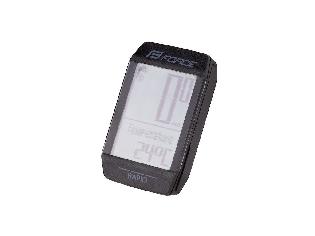 Force Rapid Cykelcomputer 15 Funktioner Wireless Sort