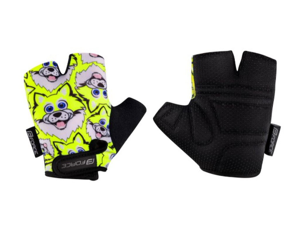 Force Wolfie Børne Cykelhandsker Fluo   Sort  Størrelse: Medium