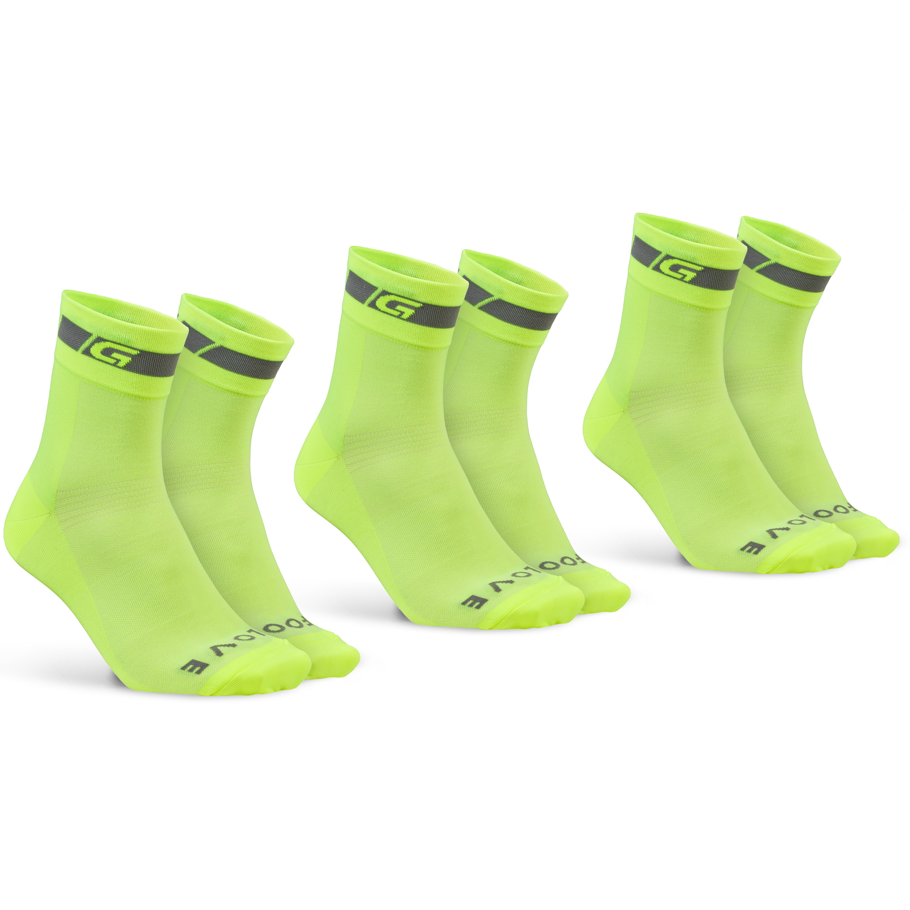 Gripgrab Classic Regular Cut Sommersokker  -pack Yellow Hi-vis