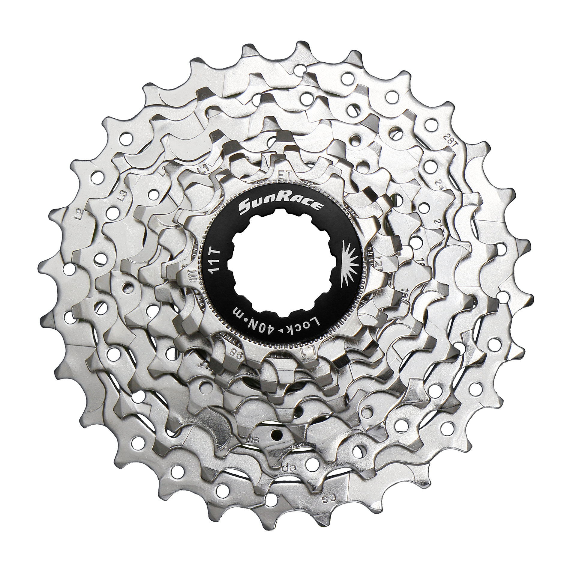 Kassette Sunrace 9sp 11-28t Sølv