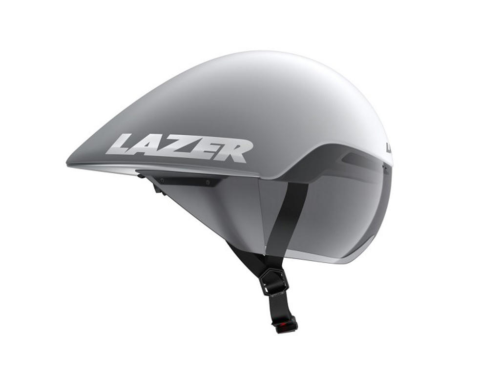 Lazer Volante Kineticore Cykelhjelm Time Trail 55-61 Cm Mat Hvid Sølv