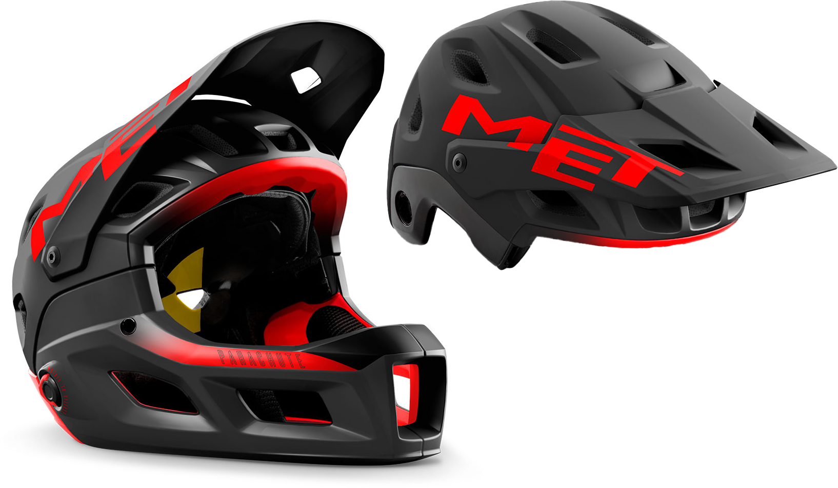 Met Helmet Parachute Mcr Mips Sort Rød