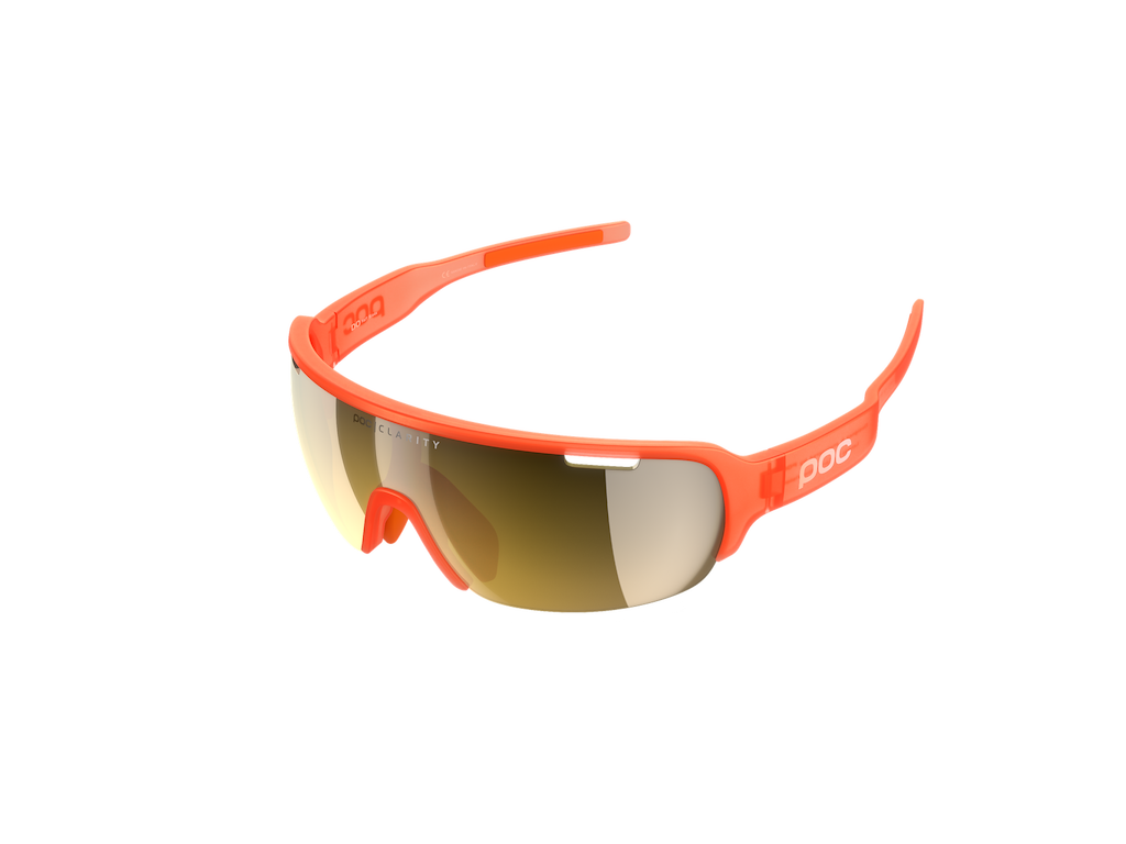 Poc Half Blade Cykelbriller Fluorescent Orange Translucent Clarity Gold Mirror