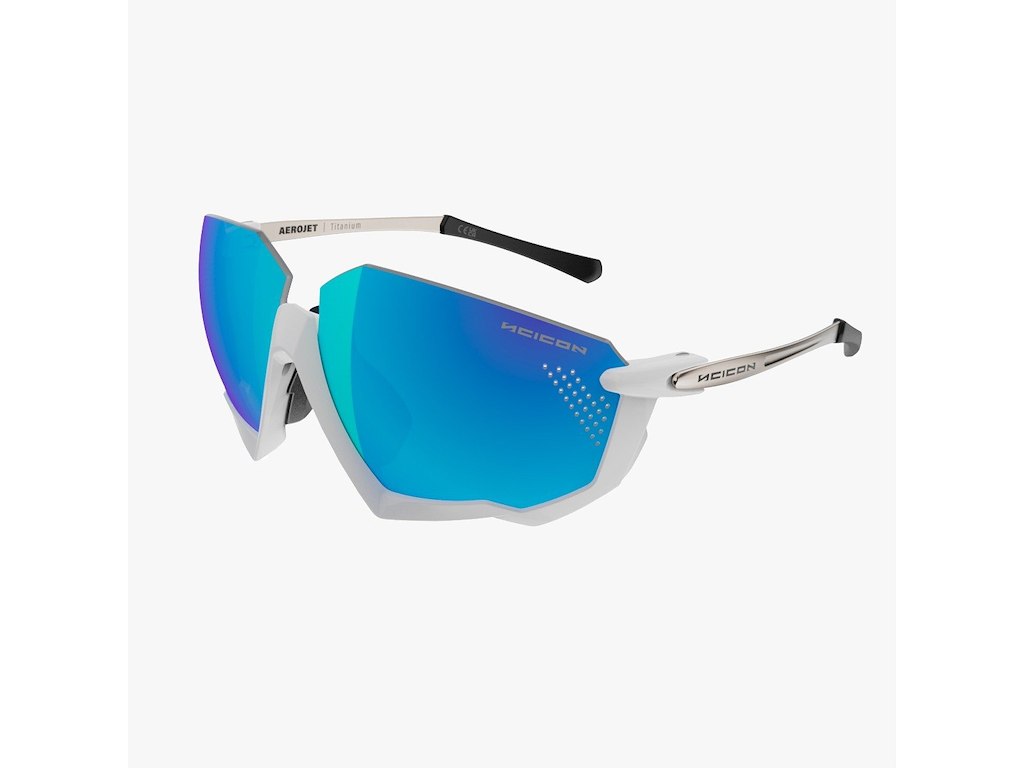 Scicon Aerojet Titanium Cykelbriller Metal White Multimirror Blue