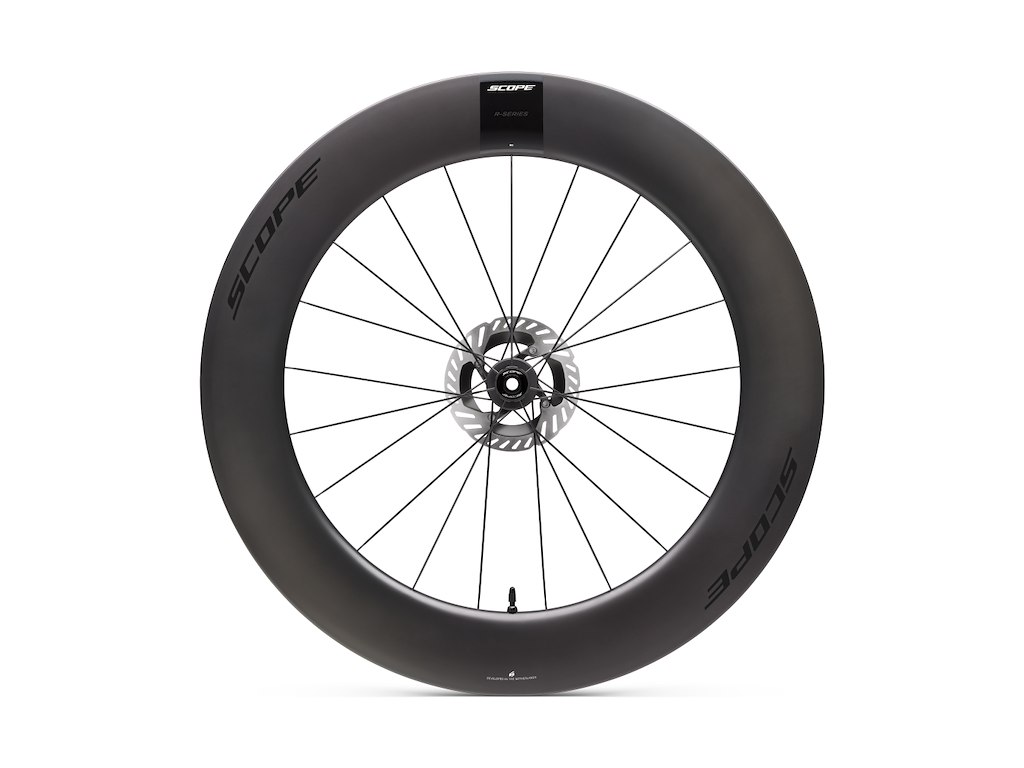 Scope R8   Disc Forhjul Carbon 700c 85mm Fælg Black Decals 2026