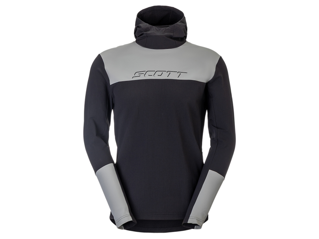 Scott Vertic Pro Warm Hoodie Hoodie Herre Sort Fog Blue Str