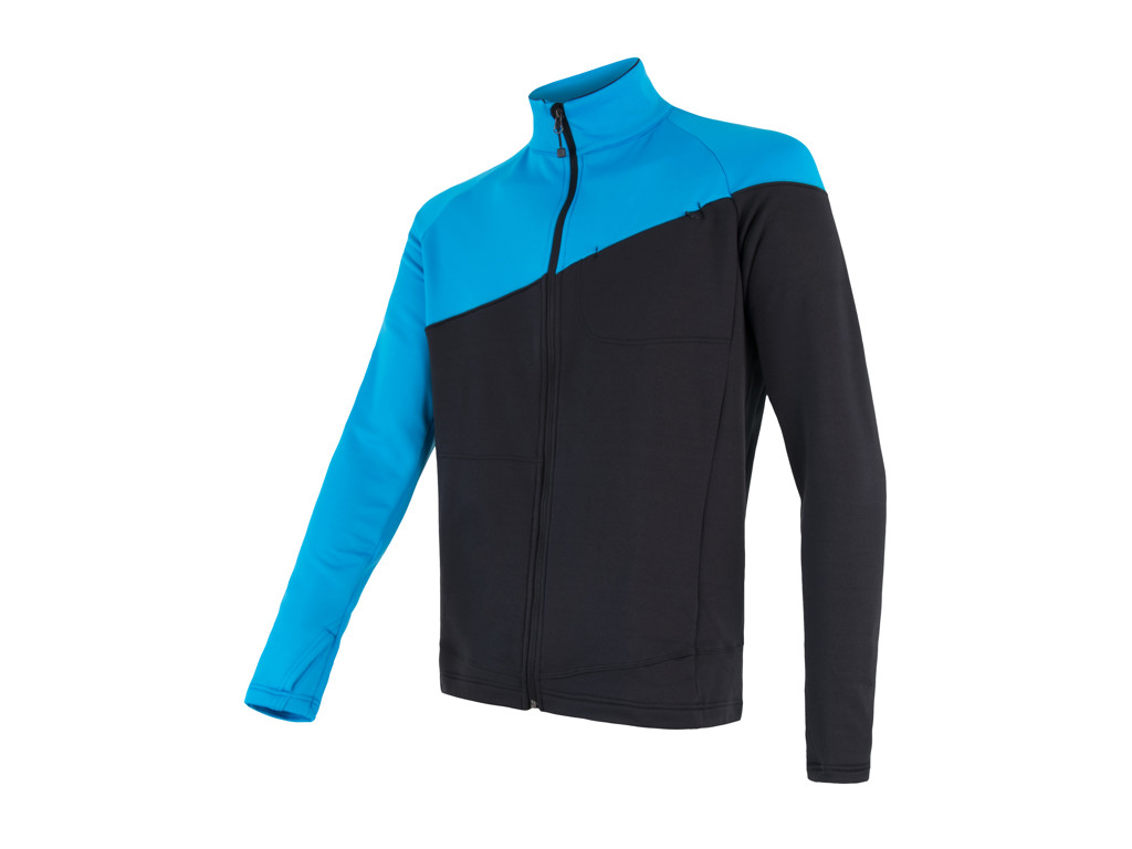 Sensor Tecnostretch Fz Jacket Fleecejakke Herre Blå Sort Str