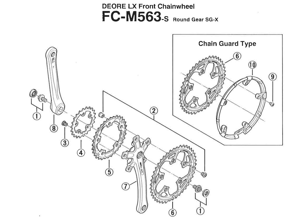 Shimano Deore Lx Klingebolt Møtrik   Stk  M8     5mm Fc-m563