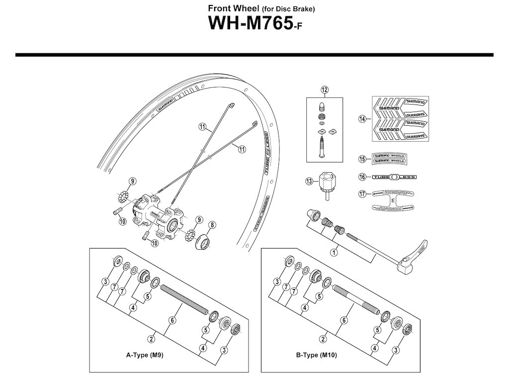 Shimano Konus Med Støvkappe Til Forhjul Model Wh-m765-