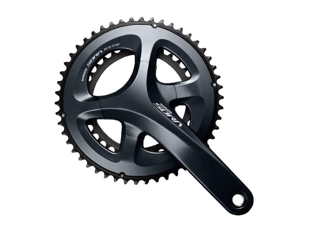 Shimano Sora Fc-r3000 Compact Dobbelt Kranksæt 50-34 Tands 175 Mm Pedalarme Sort