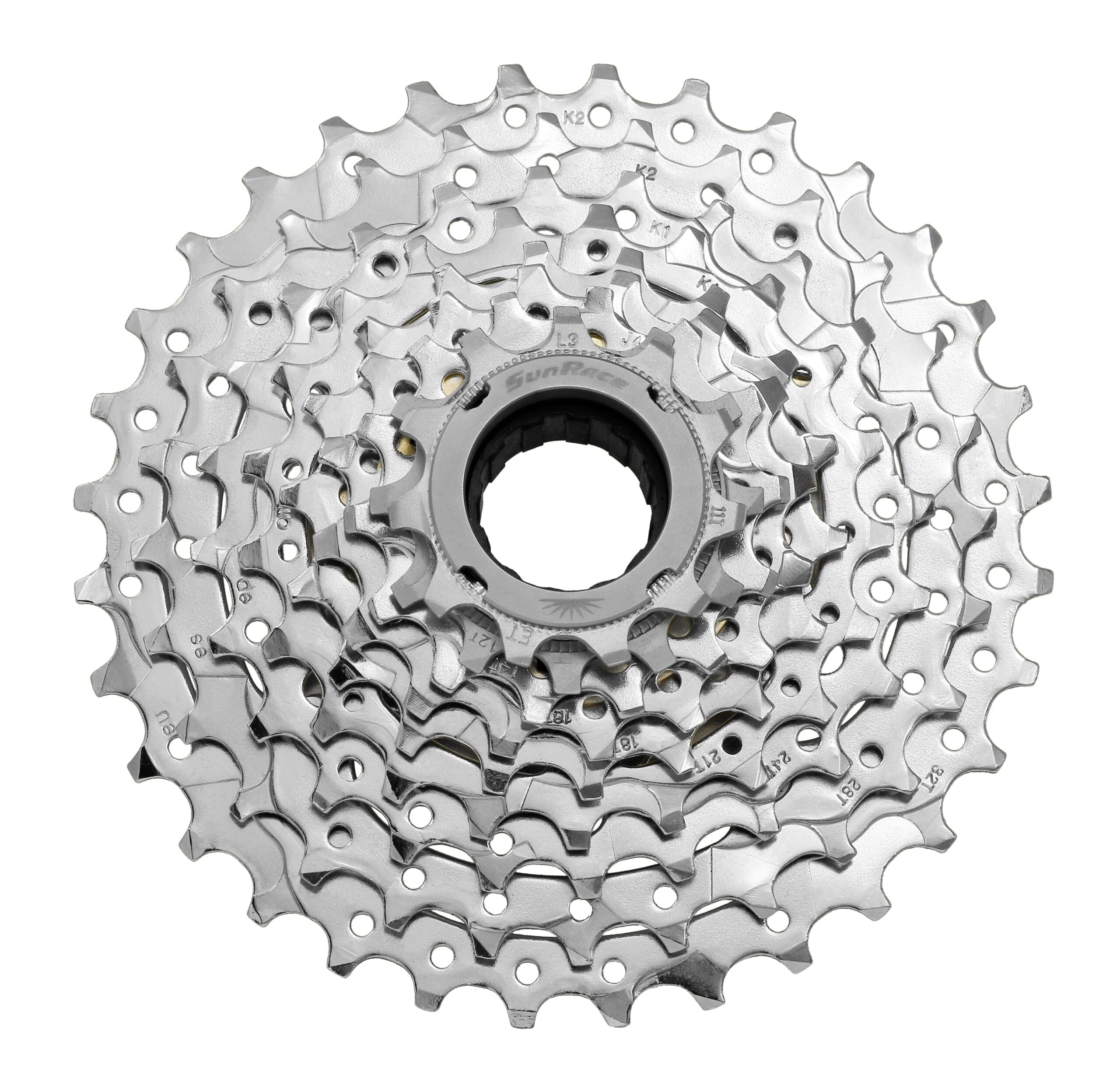 Skruekrans Sunrace 9sp 13-32t Sølv