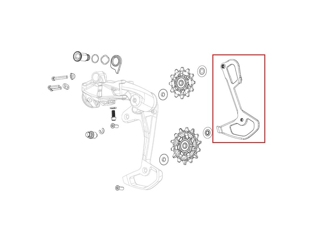 Sram Force Axs E1 Inderplade   Aluminium Til Bagskifter