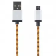 Streetz Usb Cable Fabric Coated Type     Type Micro   1m Orange Ledning