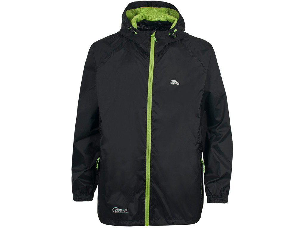 Trespass Qikpac Regnjakke Unisex Sort Xs