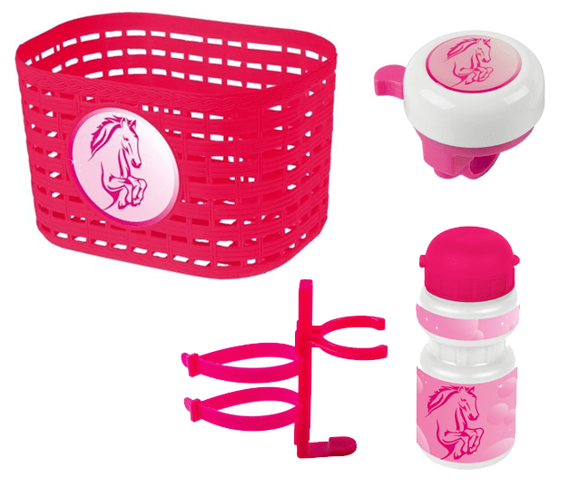 Ventura Kids Horse Børnecykelkurvesæt   Pink