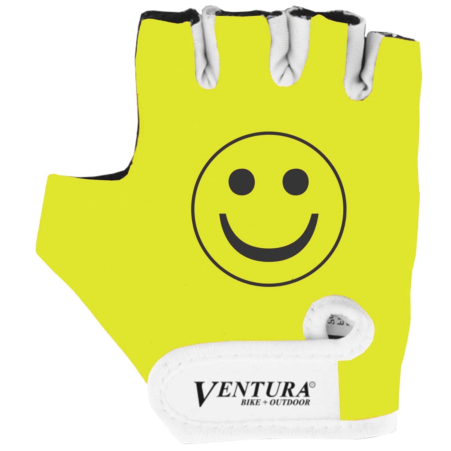 Ventura Smiley Halvfinger-cykelhandsker Til Børn   Neongul